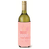 Caroline'S Treasures Bb5419Literk The Best Mom In The World Pink Wine Bottle Beverage Insulator Hugger, 750Ml, Multicolor