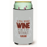 Caroline'S Treasures A Meal Without Wine Tall Boy Beverage Insulator Hugger, Multicolor