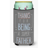 Caroline'S Treasures Thanks Super Father Tall Boy Beverage Insulator Hugger, Multicolor