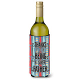 Caroline'S Treasures Bb5435Literk Thanks Super Father Wine Bottle Beverage Insulator Hugger, 750Ml, Multicolor