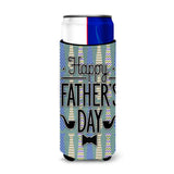 Caroline'S Treasures Happy Father'S Day Neckties Michelob Ultra Hugger For Slim Cans, Multicolor