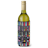 Caroline'S Treasures Bb5438Literk Happy Father'S Day Neckties Bright Wine Bottle Beverage Insulator Hugger, 750Ml, Multicolor,