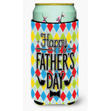 Caroline'S Treasures Happy Father'S Day Argyle Tall Boy Beverage Insulator Hugger, Multicolor
