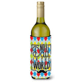 Caroline'S Treasures Bb5441Literk No 1 Dad In The World Argyle Wine Bottle Beverage Insulator Hugger, 750Ml, Multicolor
