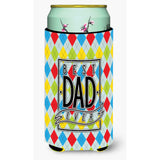 Caroline'S Treasures Best Dad Ever Argyle Tall Boy Beverage Insulator Hugger, Multicolor