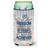Caroline'S Treasures Freedom Must Be Achieved Tall Boy Beverage Insulator Hugger, Multicolor
