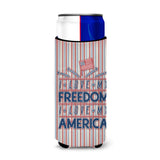Caroline'S Treasures Freedom I Love America Michelob Ultra Hugger For Slim Cans, Multicolor