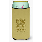Caroline'S Treasures Give Thanks Blessings Tall Boy Beverage Insulator Hugger, Multicolor
