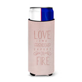 Caroline'S Treasures Love Is A Friendship Michelob Ultra Hugger For Slim Cans, Multicolor