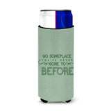 Caroline'S Treasures Go Someplace You'Ve Never Michelob Ultra Hugger For Slim Cans, Multicolor
