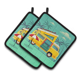 Caroline'S Treasures Greatest Adventure Camper Van Pair Of Pot Holders, 7.5Hx7.5W, Multicolor