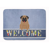 Caroline'S Treasures Pug Brown Welcome Floor Mat, 19 X 27, Multicolor