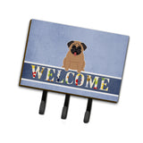 Caroline'S Treasures Pug Brown Welcome Wall Hook, Triple, Multicolor