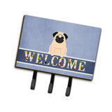 Caroline'S Treasures Pug Fawn Welcome Wall Hook, Triple, Multicolor
