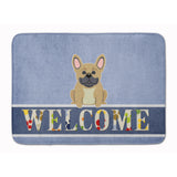 Caroline'S Treasures French Bulldog Cream Welcome Floor Mat, 19 X 27, Multicolor