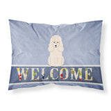 Caroline'S Treasures Poodle White Welcome Printed, Polyester, 250 Thread Count, Envelope Closure Pillowcase, Standard, Multico