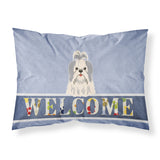 Caroline'S Treasures Shih Tzu Silver White Welcome Printed, Polyester Envelope Closure Pillowcase, Standard, Multicolo