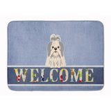 Caroline'S Treasures Shih Tzu Silver White Welcome Floor Mat, 19 X 27, Multicolor