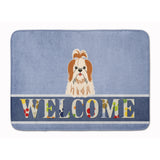 Caroline'S Treasures Shih Tzu Red White Welcome Floor Mat, 19 X 27, Multicolor