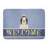 Caroline'S Treasures Shih Tzu Black White Welcome Floor Mat, 19 X 27, Multicolor