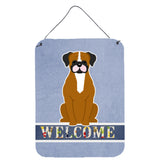 Caroline'S Treasures Flashy Fawn Boxer Welcome Metal Print, 16 X 12, Multicolor