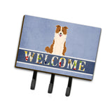 Caroline'S Treasures Border Collie Red White Welcome Wall Hook, Triple, Multicolor