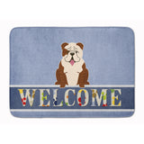 Caroline'S Treasures English Bulldog Brindle White Welcome Floor Mat, 19 X 27, Multicolor