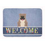 Caroline'S Treasures English Bulldog Grey Brindle Welcome Floor Mat, 19 X 27, Multicolor