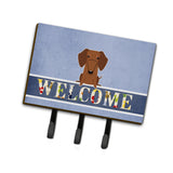 Caroline'S Treasures Dachshund Red Brown Welcome Wall Hook, Triple, Multicolor