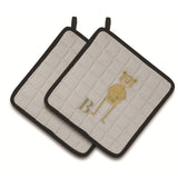 Caroline'S Treasures Alphabet B For Bear Pair Of Pot Holders, 7.5Hx7.5W, Multicolor