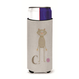 Caroline'S Treasures Alphabet C For Cat Michelob Ultra Hugger For Slim Cans, Slim Can, Multicolor