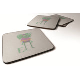 Caroline'S Treasures Alphabet E For Elephant Foam Coaster Set Of 4, 3.5, Multicolor