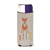 Caroline'S Treasures Alphabet F For Fox Michelob Ultra Hugger For Slim Cans, Slim Can, Multicolor