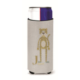Caroline'S Treasures Alphabet J For Jaguar Michelob Ultra Hugger For Slim Cans, Slim Can, Multicolor