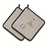 Caroline'S Treasures Alphabet Q For Quail Pair Of Pot Holders, 7.5Hx7.5W, Multicolor