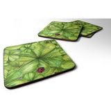 Caroline'S Treasures Shamrocks & Lady Bugs Foam Coaster Set Of 4, 3.5, Multicolor