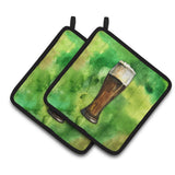 Caroline'S Treasures Irish Beer Dark Pair Of Pot Holders, 7.5Hx7.5W, Multicolor