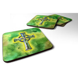 Caroline'S Treasures Irish Celtic Cross Foam Coaster Set Of 4, 3.5, Multicolor