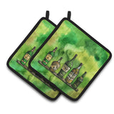 Caroline'S Treasures Irish Whiskey Bottle Pair Of Pot Holders, 7.5Hx7.5W, Multicolor
