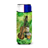 Caroline'S Treasures Irish Whiskey & Music Michelob Ultra Hugger For Slim Cans, Slim Can, Multicolor