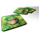 Caroline'S Treasures Irish Pot Of Gold Foam Coaster Set Of 4, 3.5, Multicolor