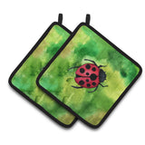 Caroline'S Treasures Irish Lady Bug Pair Of Pot Holders, 7.5Hx7.5W, Multicolor