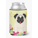 Caroline'S Treasures Easter Eggs Pug Cream Can Or Bottle Hugger, Can Hugger, Multicolor
