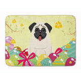 Caroline'S Treasures Easter Eggs Pug Cream Machine Washable Memory Foam Mat Doormats, Multicolor