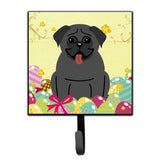 Caroline'S Treasures Easter Eggs Pug Black Wall Hook, Small, Multicolor