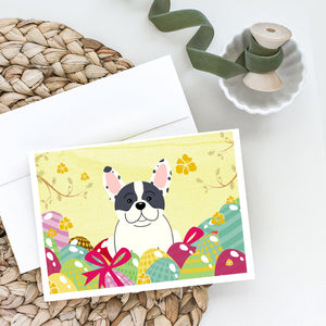Easter Eggs French Bulldog Piebald Greeting Cards And Envelopes Pack Of 8