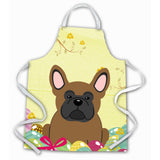 Caroline'S Treasures Easter Eggs French Bulldog Brown Apron, Large, Multicolor