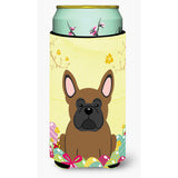 Caroline'S Treasures Easter Eggs French Bulldog Brown Tall Boy Beverage Insulator Hugger, Multicolor