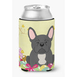 Caroline'S Treasures Easter Eggs French Bulldog Black Can Or Bottle Hugger, Can Hugger, Multicolor
