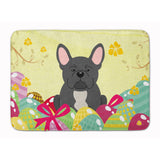 Caroline'S Treasures Easter Eggs French Bulldog Black Machine Washable Memory Foam Mat Doormats, Multicolor